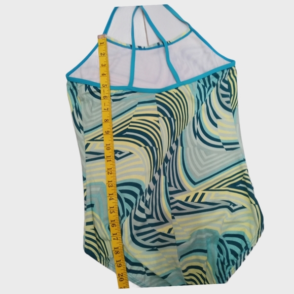 Nike Swimsuit / Yellow/Aquamarine/Navy Blue Color XL 156-166 CM 13-15 YRS Size - Picture 10 of 14